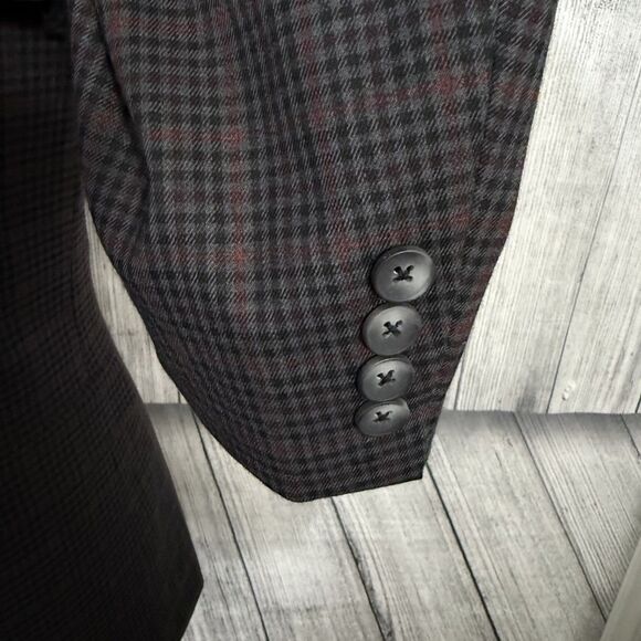 Original Penguin 40S Multicolor Check Polyester Blend Dual-Vent Sports Coat - Picture 2 of 8